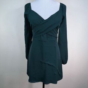 Le Lis Emerald Green Ruffle Multi Wear Dress (Medium)